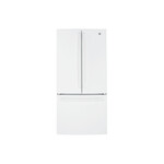 GE GNE25JGKWW 33" French Door Refrigerator with 24.7 Cu. Ft. Capacity, ENERGY STAR Rated, Internal Water Dispenser and Factory-Installed Icemaker (White)