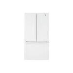 GE GNE27JGMWW 36" French Door Refrigerator with 27 Cu. Ft. Capacity, Internal Water Dispenser, Factory-Installed Icemaker, Energy Star (White)