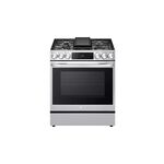 LG LSDL6336F 30" Smart Dual Fuel Slide-In Range with 5 Sealed Burners, Griddle, 6.3 cu. ft. Capacity, Drawer Storage, Meat Probe, Air Fry, Sabbath Mode, in PrintProof Stainless Steel