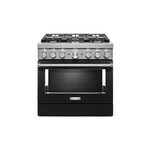 KitchenAid KFDC506JBK 36" Smart Commercial-Style Dual Fuel Range with 6 Burners, 5.1 Cu. Ft. Capacity and Even-Heat True Convection (Imperial Black)