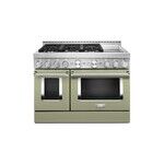 KitchenAid KFGC558JAV 48" Smart Commercial-Style Gas Range with 6 Burners, Griddle, 6.3 Cu. Ft. Capacity and Even-Heat True Convection (Avocado Cream)