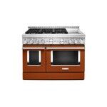 KitchenAid KFGC558JSC 48" Smart Commercial-Style Gas Range with 6 Burners, Griddle, 6.3 Cu. Ft. Capacity and Even-Heat True Convection (Scorched Orange)