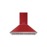 Smeg KPF36URD 36" Portofino Wall Mount Hood with 600 CFM, LED Lighting, 3 Stainless Steel Grease Filters (Red)