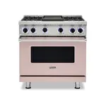 Viking VGR73624GBH 7 Series 36" Sealed Burner Gas Range with 4 Burners and Griddle (Blush, Natural Gas)